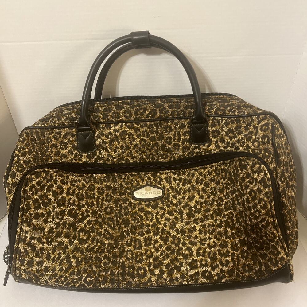 Ricardo Beverly Hills Cheetah Print Large Weekender Luggage Bag